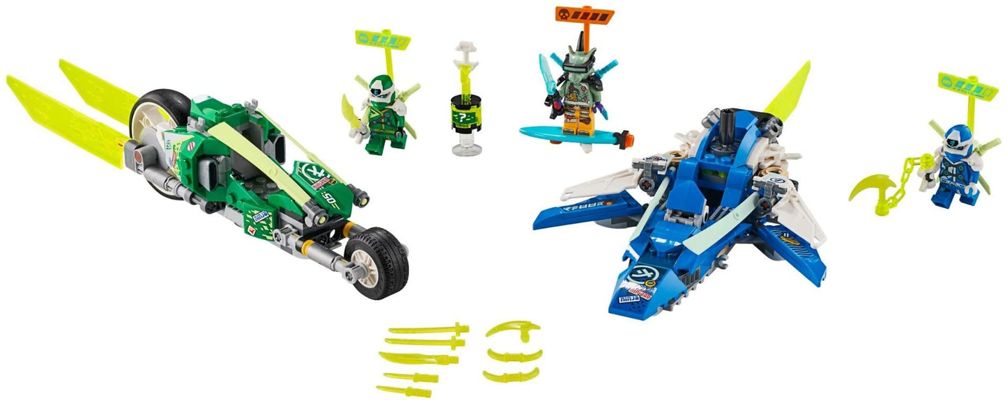 LEGO NINJAGO Jay and Lloyd’s Velocity Racers 71709 Building Kit for Kids and Hot Toys (322 Pieces)