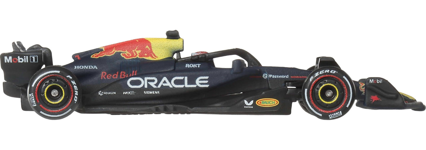 Hot Wheels 1:64 Scale Premium Die-Cast Formula 1 Collectible Toy Race Car with Real Riders Tires & Metal/Metal Body & Chassis