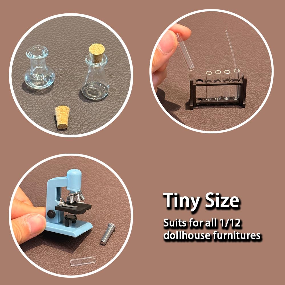 1/12 Miniature Dollhouse Accessories Kit, Laboratory Microscope