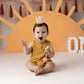 YOUAME Sunshine One Birthday Crown - Pink and Yellow Headwear for Toddlers' First Birthday, Sun Themed Party Decor, You Are My Sunshine Crown