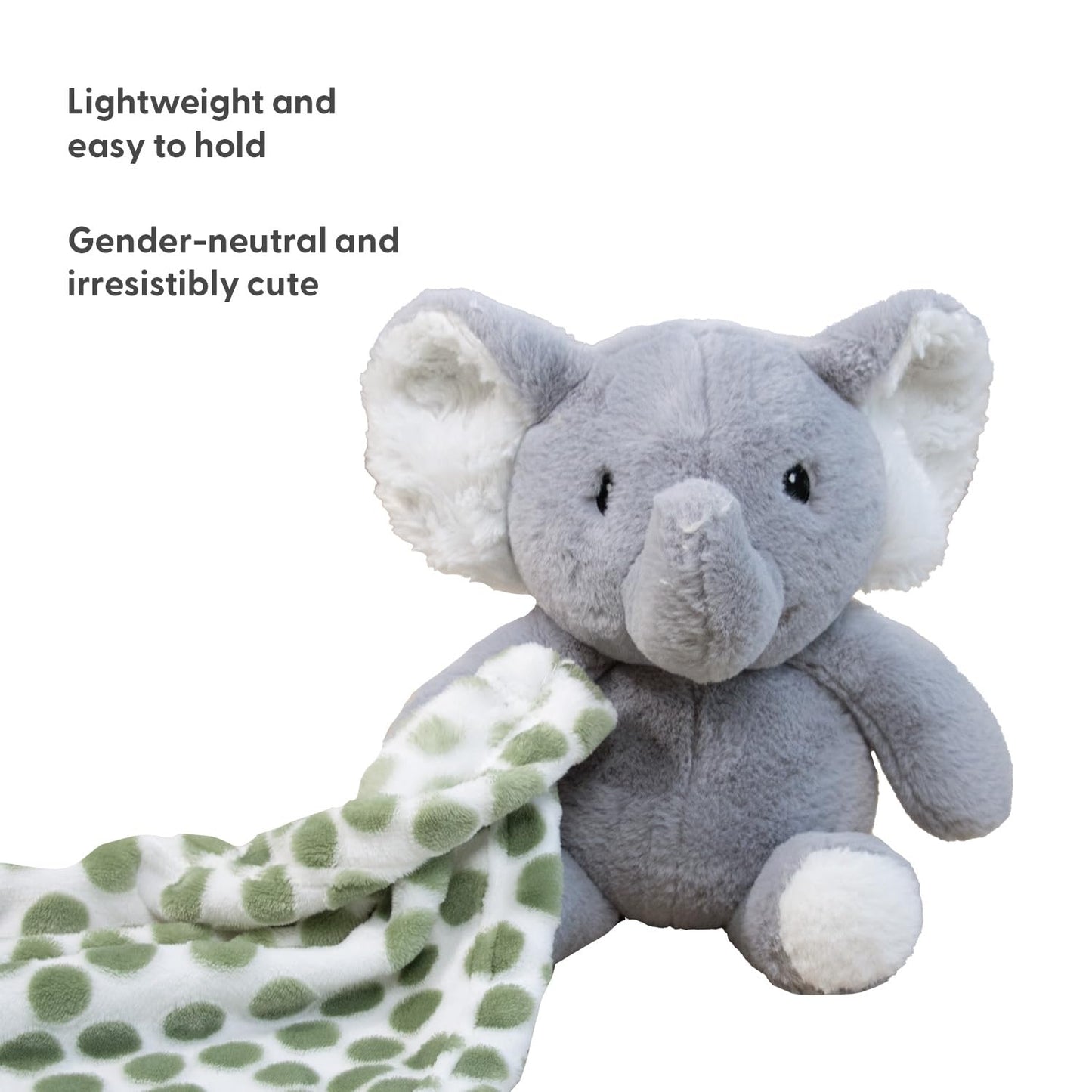 The Peanutshell Blanket Gift Set, Ellie Plush Elephant Stuffed Animal Toy for Boys, Girls, Cute Elephant Plushies, Animal Plush Toys, Small