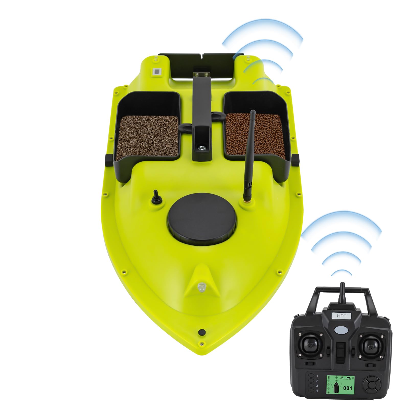 MIOUYTRT RC Bait Boat for Surf Fishing, Long-Distance Surf RC Fishing Bait Boat, 1968ft Bait Deployment - 4.4lb Loading Capacity with LCD Screen, Fish