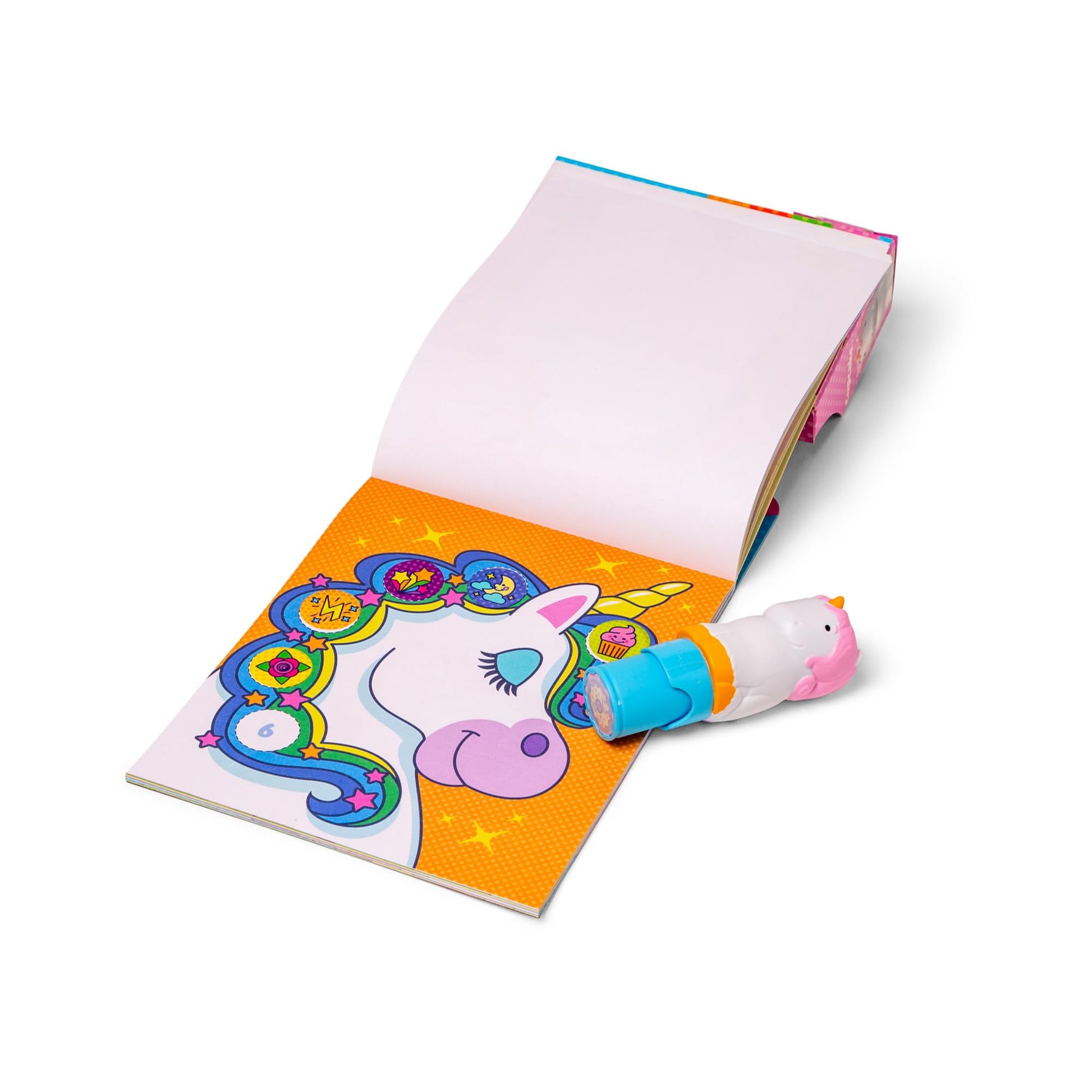 Melissa & Doug Sticker Wow!™ Unicorn Bundle: 24-Page Activity Book, Refillable Sticker Stamper, Mini Pad, 500 Stickers, Arts and Crafts for Kids Ages