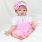 Pink Crown Reborn Baby Dolls Clothes for 20-23 Inch Pure Handmade 2 Pieces Reborn Doll Baby Girl Clothing Set