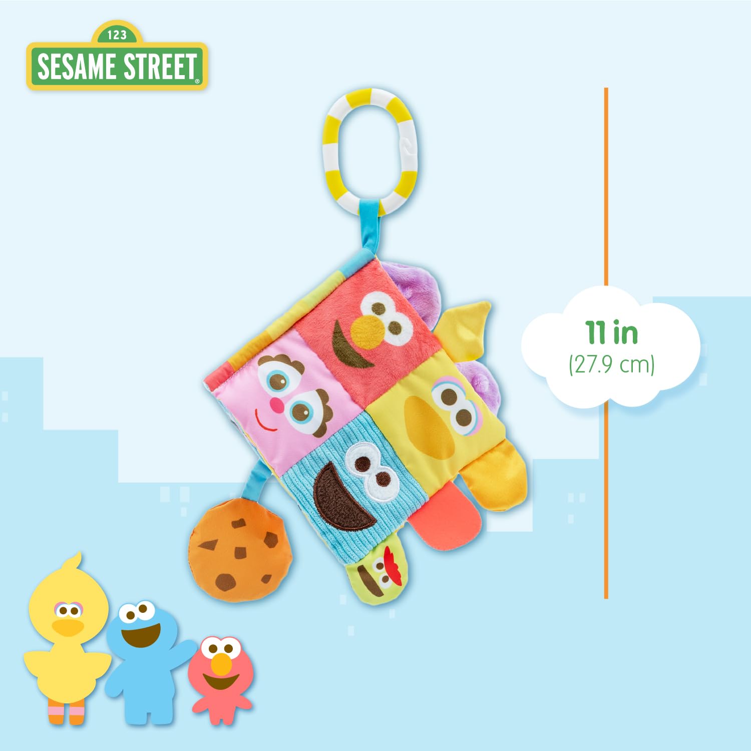 Kids Preferred Sesame Street Soft Book Featuring Your Favorite Characters with Sensory Materials and Multiple Tabs to Keep Baby Engaged - 11 Inches