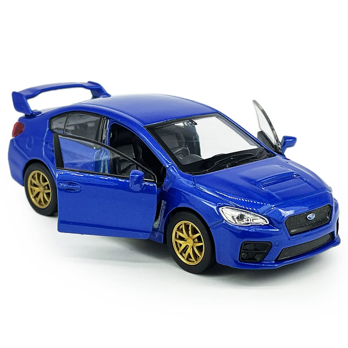 Metanyl Impreza WRX STI Toy Car Racing Sports Diecast Model Car 1/36 Scale Metal Pull Back Vehicle, Doors Open, Zinc Alloy Casting, Boys Toys Kids