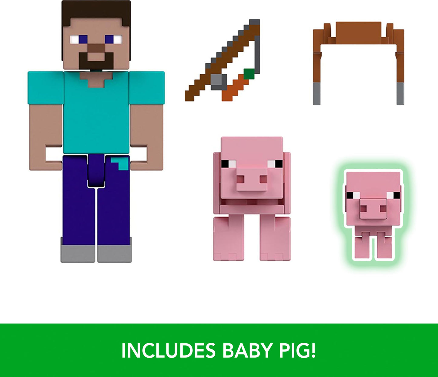 Mattel Minecraft Toys, 3.25-inch Action Figure 2-Packs, 2 Figures and 2 Accessories, Collectible Gifts for Kids