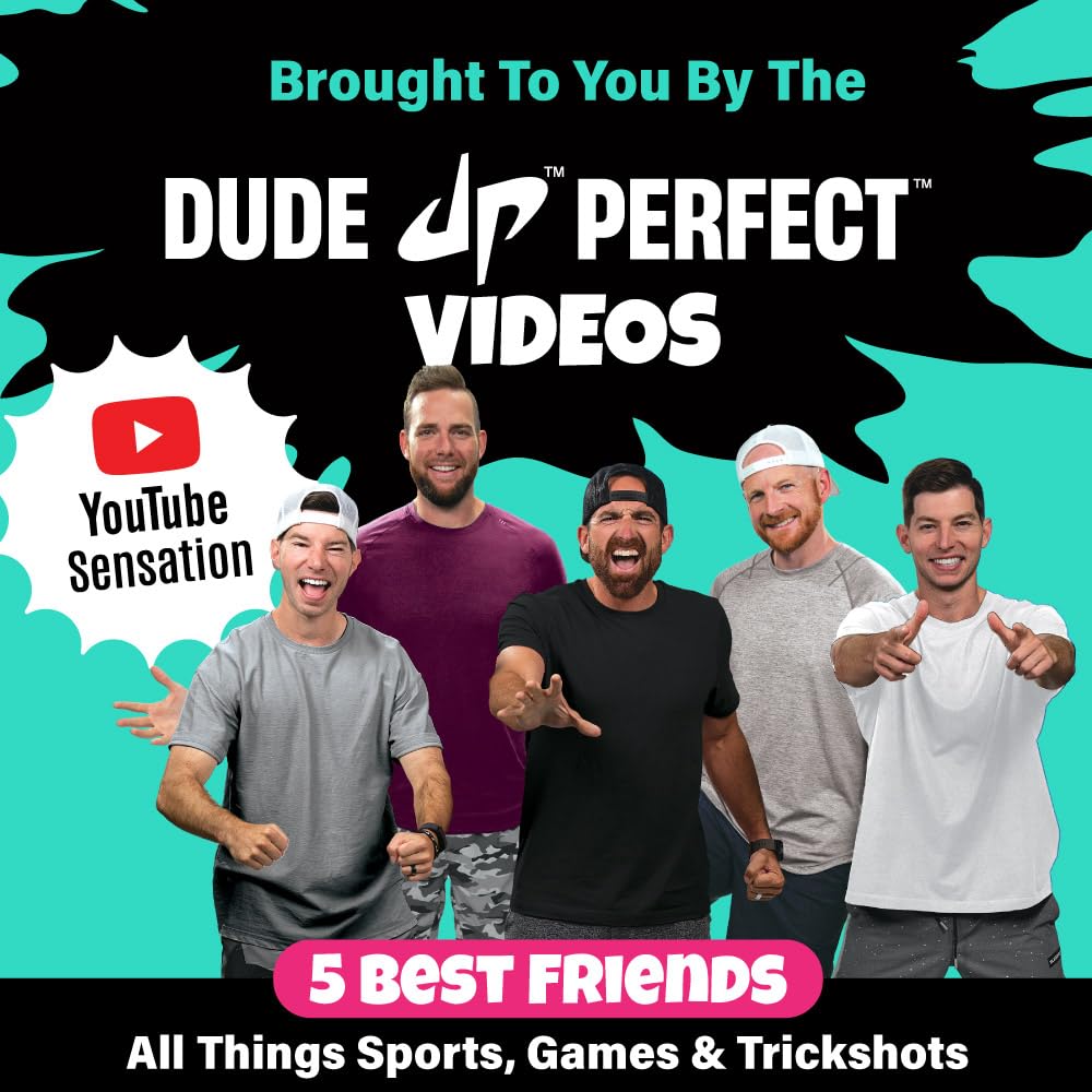 Dude Perfect Sticky Tic Tac Toe, Kids Tabletop Activity, for Family Game Night, Perfect for a Gift and Parties, 2 Players, Ages 4+