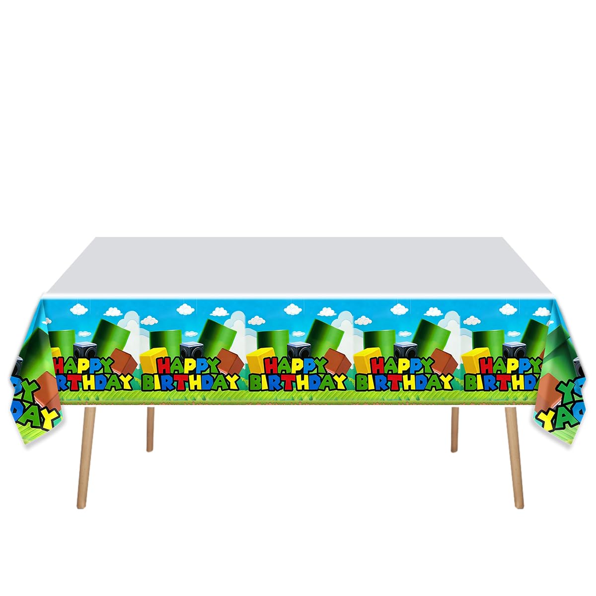 Super Bros Party Tableware, 20 Plates and 20 Napkins and Tablecloth71 '' x 42 ''Super Bros Birthday Party Decorate Supplies