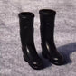 1Pair Black 1/12 Miniature Rubber Boots Dollhouse Garden Accessories Lightweight Dollhouse Decor