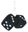 United Pacific C5038K 3”x 3” Classic Hanging Fuzzy Dice, Soft & Fuzzy Hanging Mirror Dice, Decorative Hanging Fuzzy Dice - Black/White Dots - ONE Pair