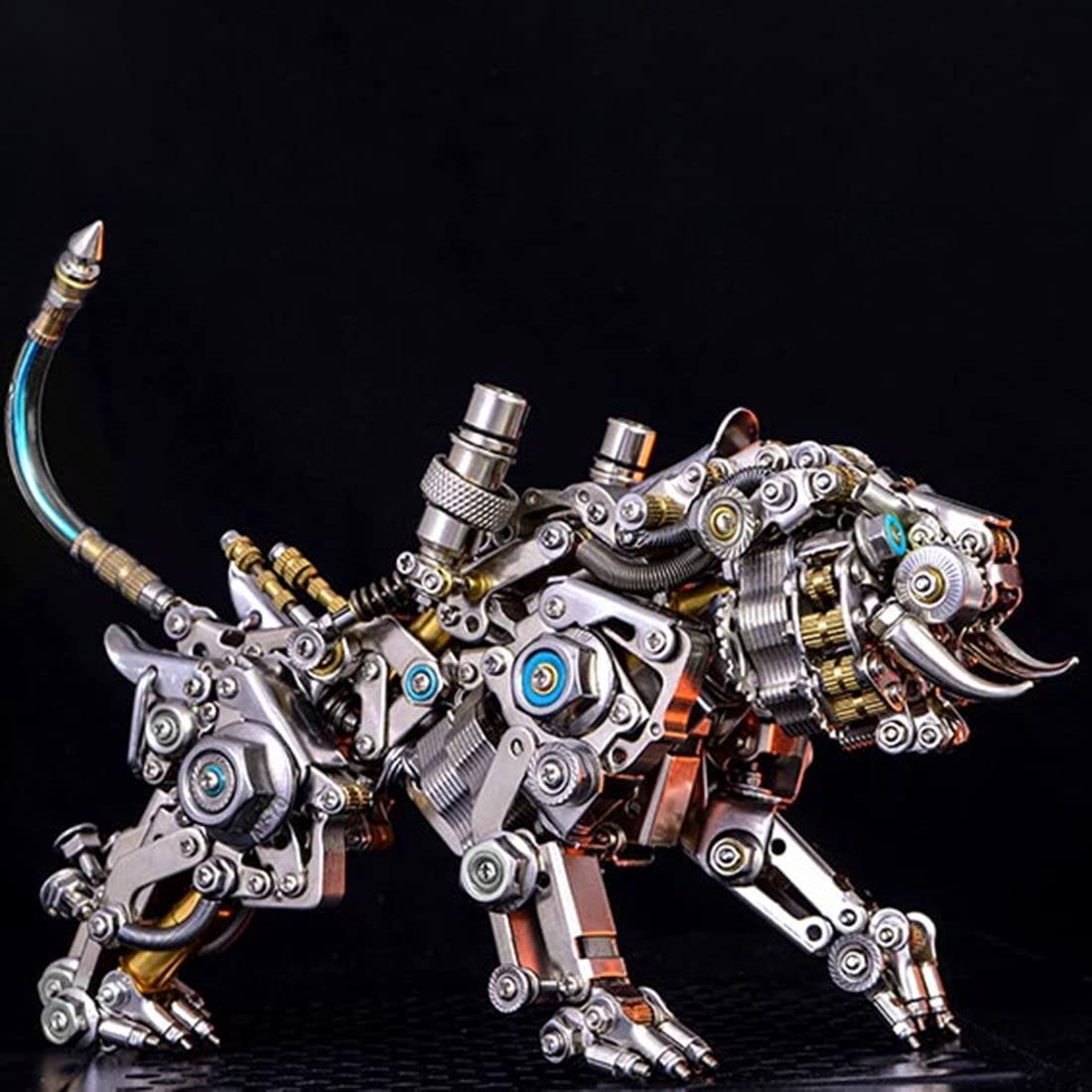 LOCHE 3D Metal Puzzle Model Kits, 3D Metal Steampunk Mechanical Tiger Kit 3D Jigsaw Puzzle, 700+ Pieces 3D Laser Puzzle DIY Assembly 3D Metal Model