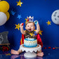Boy Rocket's Cosmic Birthday Crown - Space Theme High Chair Banner, 3 2 1 Lift-Off, Circle The Sun, Rocket Ship Style