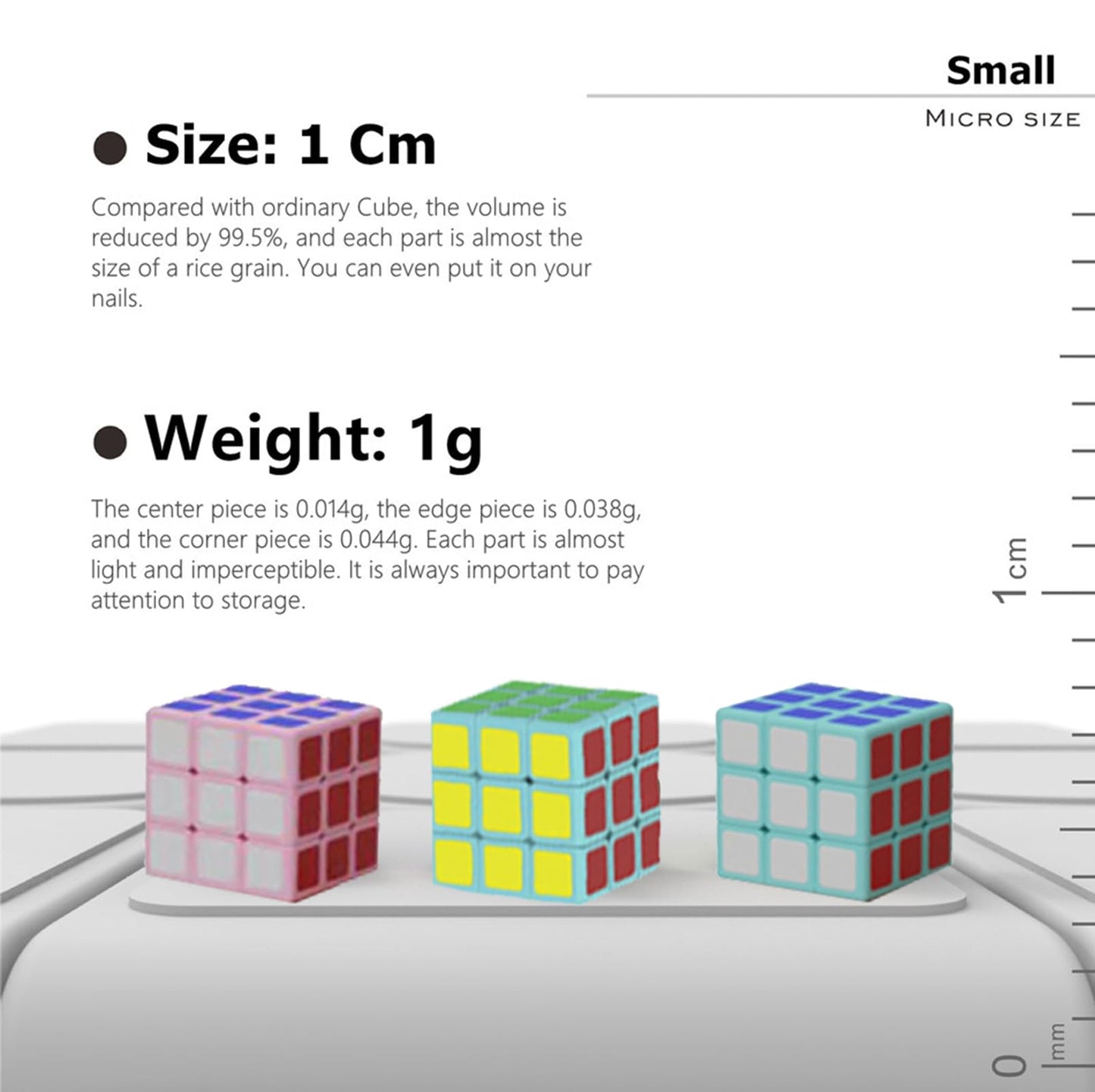 Mini 3x3 Speed Cube - Miniature Magic Cube Puzzle,Small Size | 3x3x3 Tiny Speed Cube Lab 1x1x1cm Smooth Smallest Cube Toy Gift for Cube