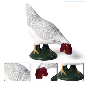 Fevoila Farm Animals Figures, 5 Piece Simulated Farm Chicken Animal Statue Realistic Chicken Farm Animals Figures Cake Topper, Chicken Model Easter