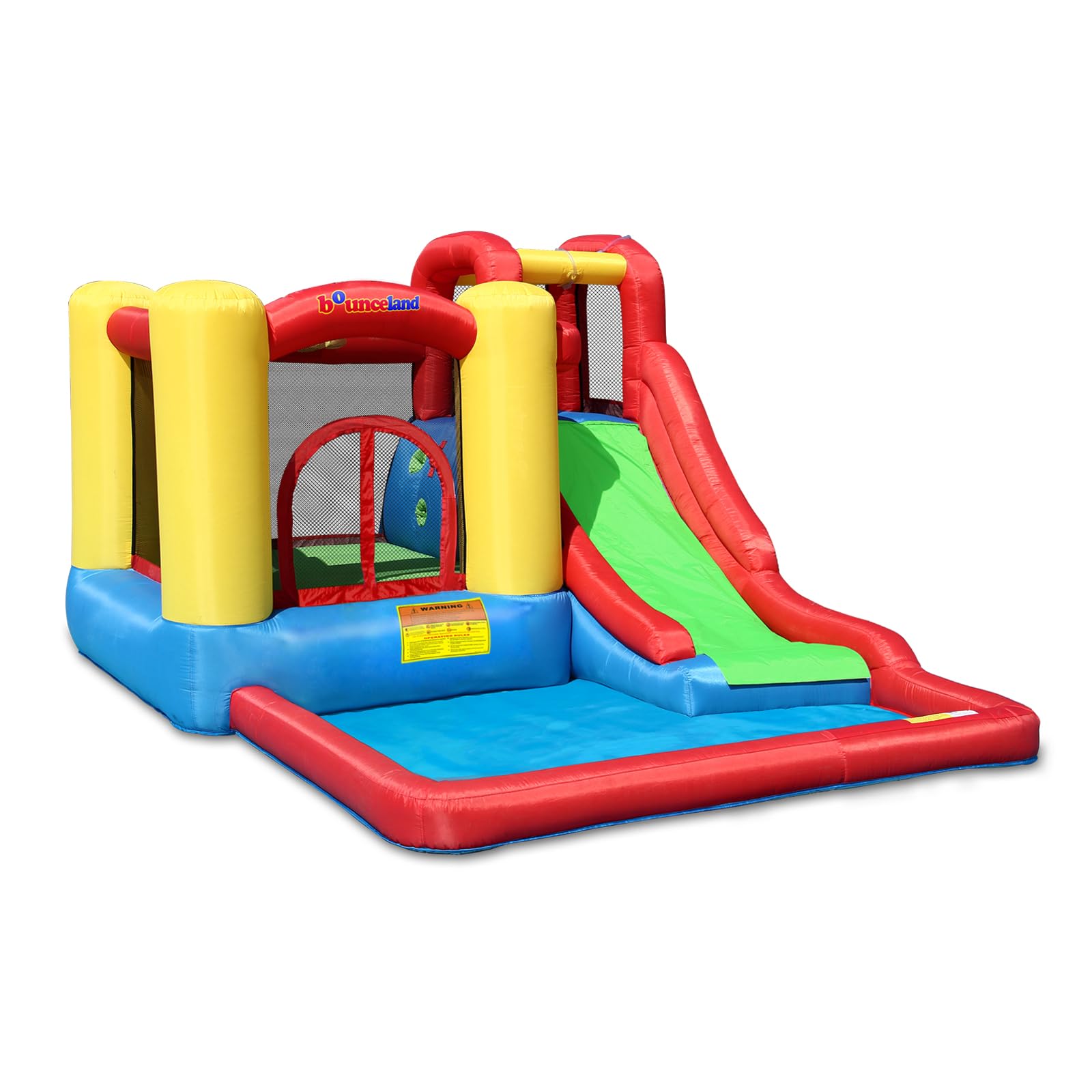 Bounceland Jump and Splash Adventure Bounce House or Water Slide All in one, Large Pool, Fun Bouncing Area with Basketball Hoop, Long Slide