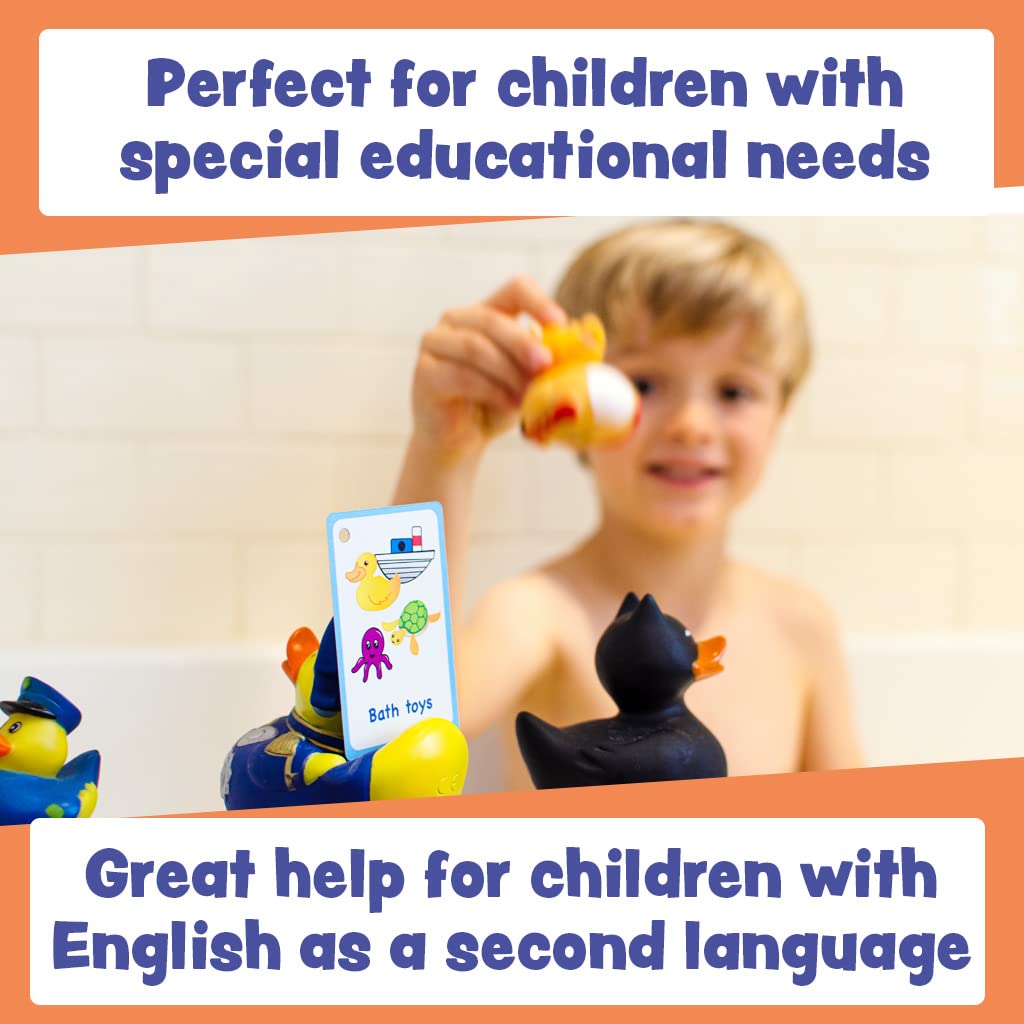 My Bath Time Routine Cards 12 PECS Flashcards for Visual aid Special Ed, Speech Delay Non Verbal Children and Adults with Autism or Special Needs