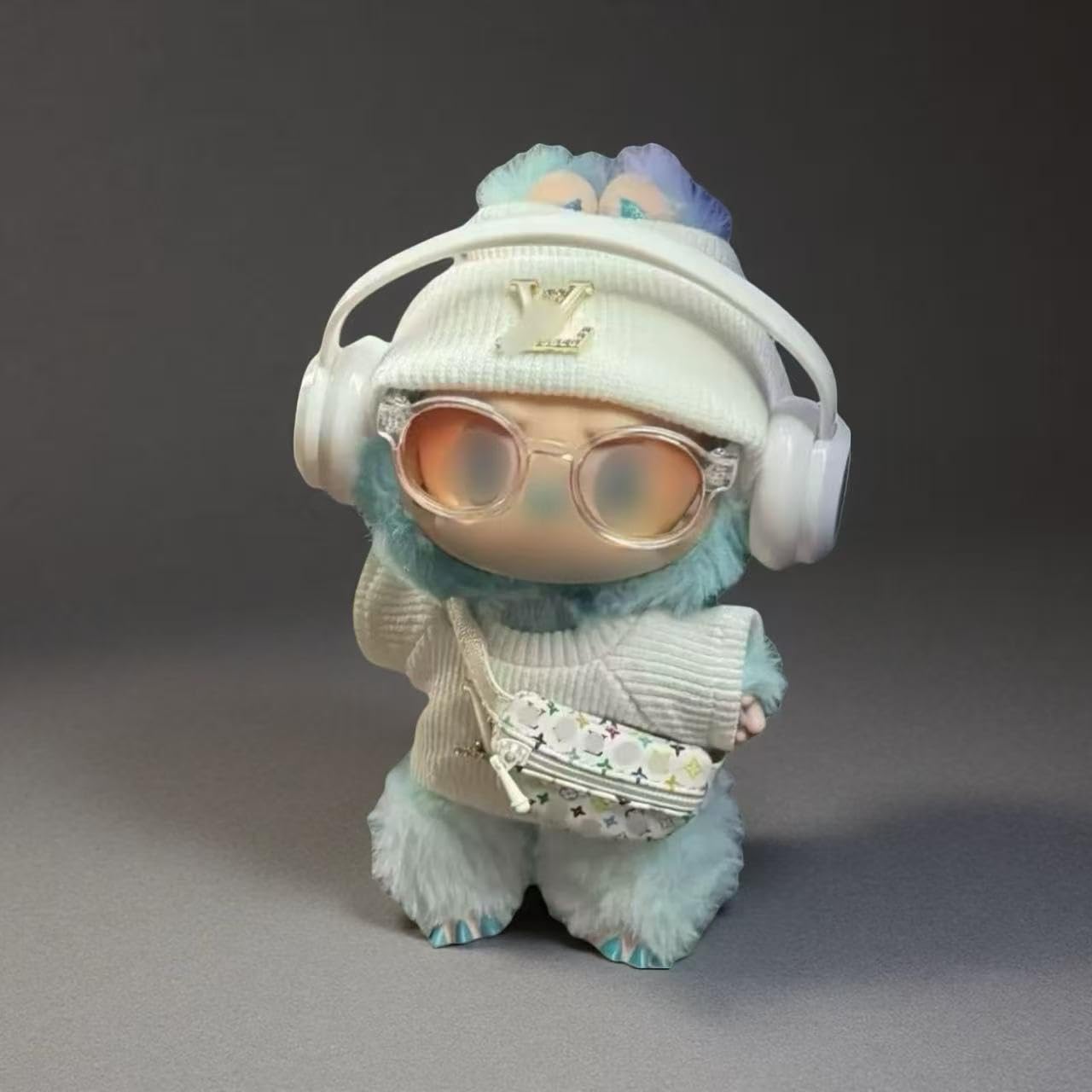 17cm Doll Clothes for lububu ?Designer Clothes Suitable for lububu Dolls Outfits and Accessories Set?Including top +Hat+Glass+Bag - 4PCS?Doll
