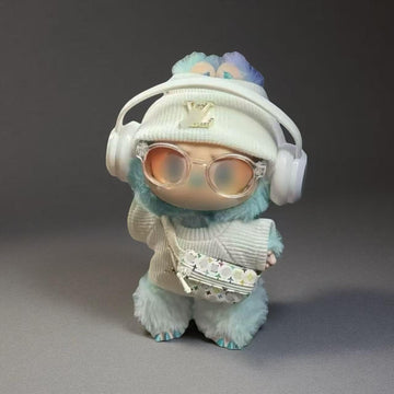 17cm Doll Clothes for lububu ?Designer Clothes Suitable for lububu Dolls Outfits and Accessories Set?Including top +Hat+Glass+Bag - 4PCS?Doll