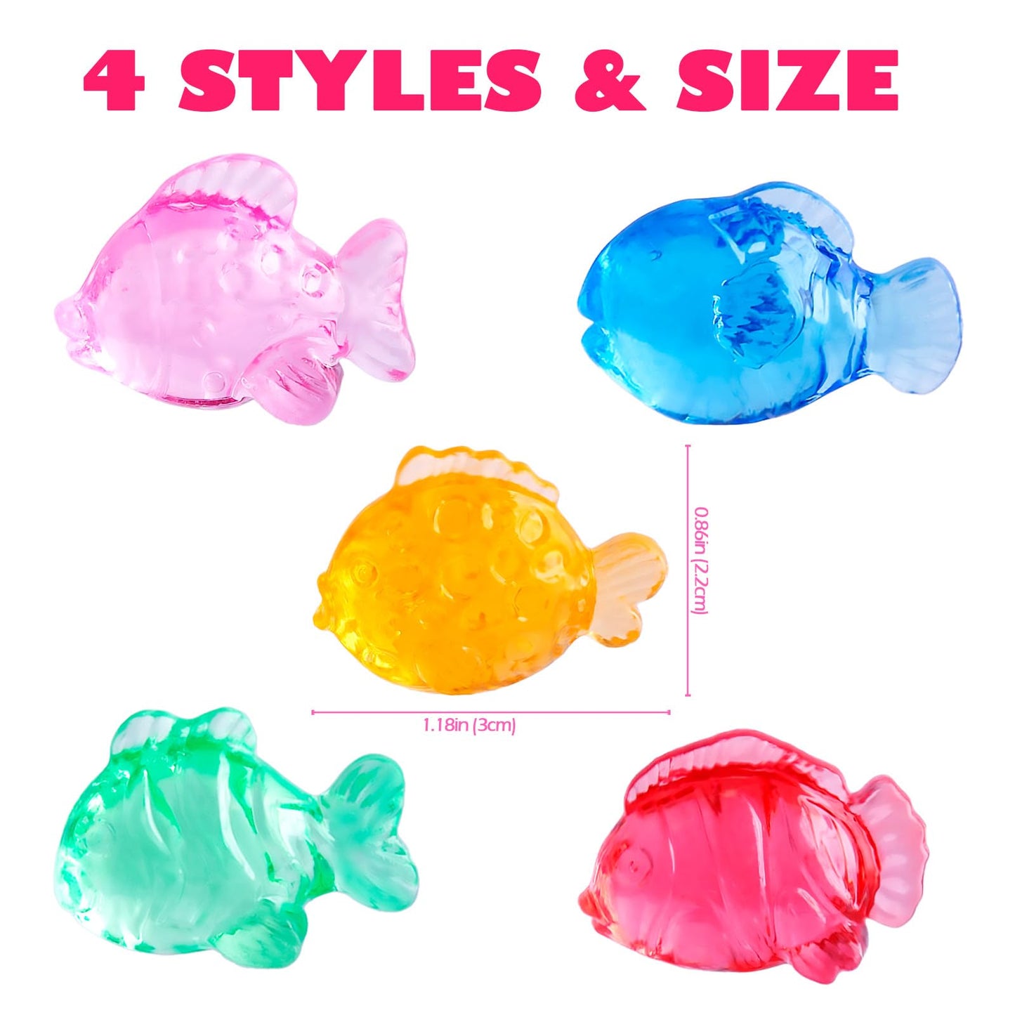 Niceup 130pcs Plastic Little Tropical Fish Ocean Party Favors Sensory Bin Filller Bulk Fake Fishes Miniature Toys Under Sea Mermaid Pool Diving Gems