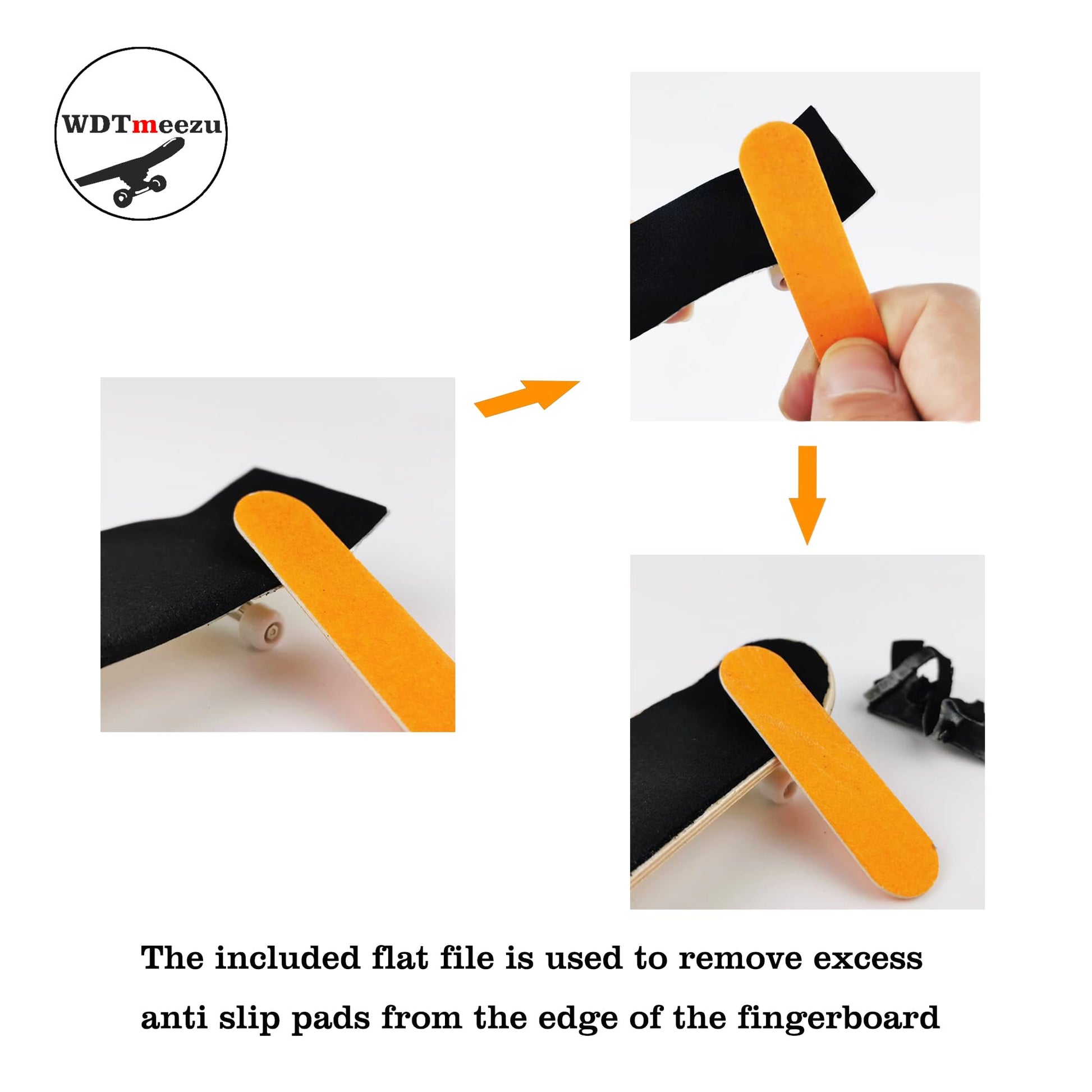 WDTMEEZU Fingerboard Foam Grip Tape(5pcs 110mm*37mm) Anti Slip Foam Tape for MINI Skateboard Finger Skateboard Installation Tools and Screws Nuts Set