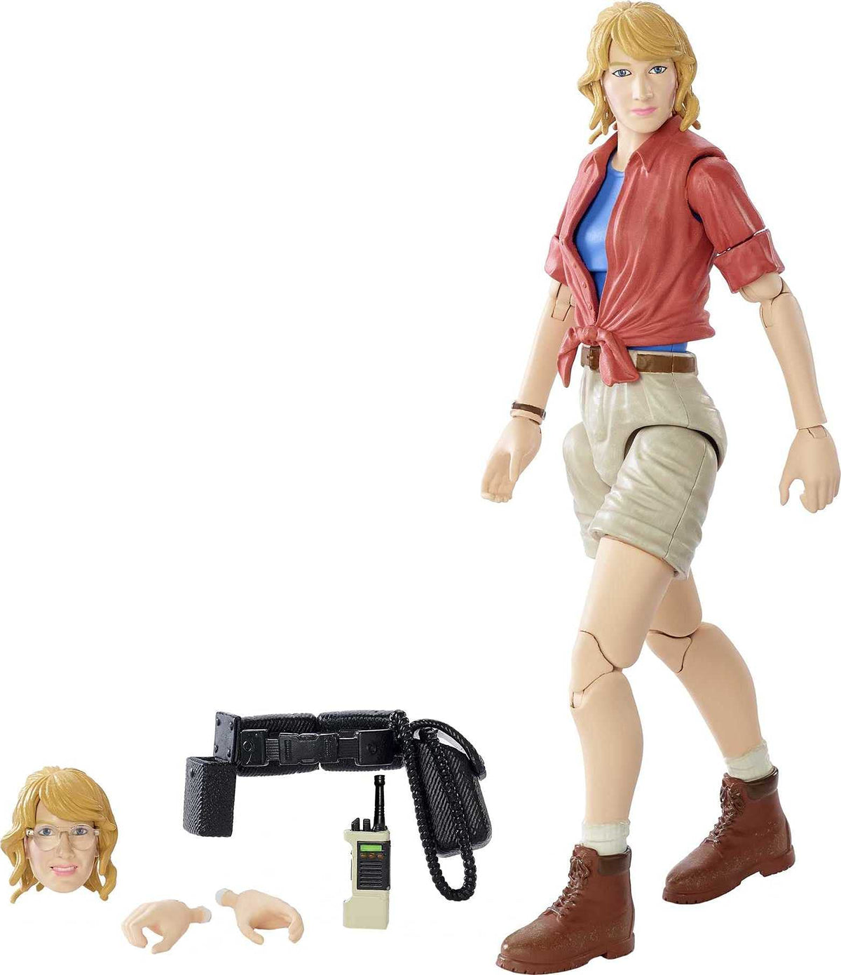 Jurassic World Toys Amber Collection Dr. Ellie Sattler 6-in Action Figure, Swappable Hands & Head, Utility Belt & Radio Accessories, Collectible Gift