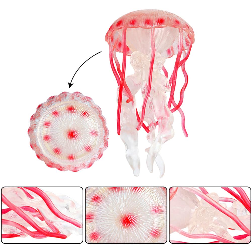 BLAPNK 2 Pcs Realistic Ocean Jellyfish Model Toys, Simulated Sea Life Jellyfish Animals Figurine Collection Playset Sea Creature Science Educational
