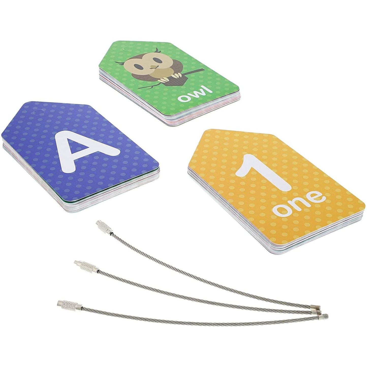 Laminated Number Flash Cards - Ring-Bound Alphabet & Number Set - Portable Toddler Flash Cards - Interactive Preschool Learning Activities
