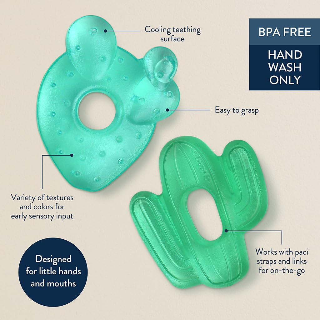 Itzy Ritzy Water-Filled Teethers - Cold Cutie Coolers Textured On Both Sides to Massage Sore Gums & Emerging Teeth - Can Be Chilled in Refrigerator