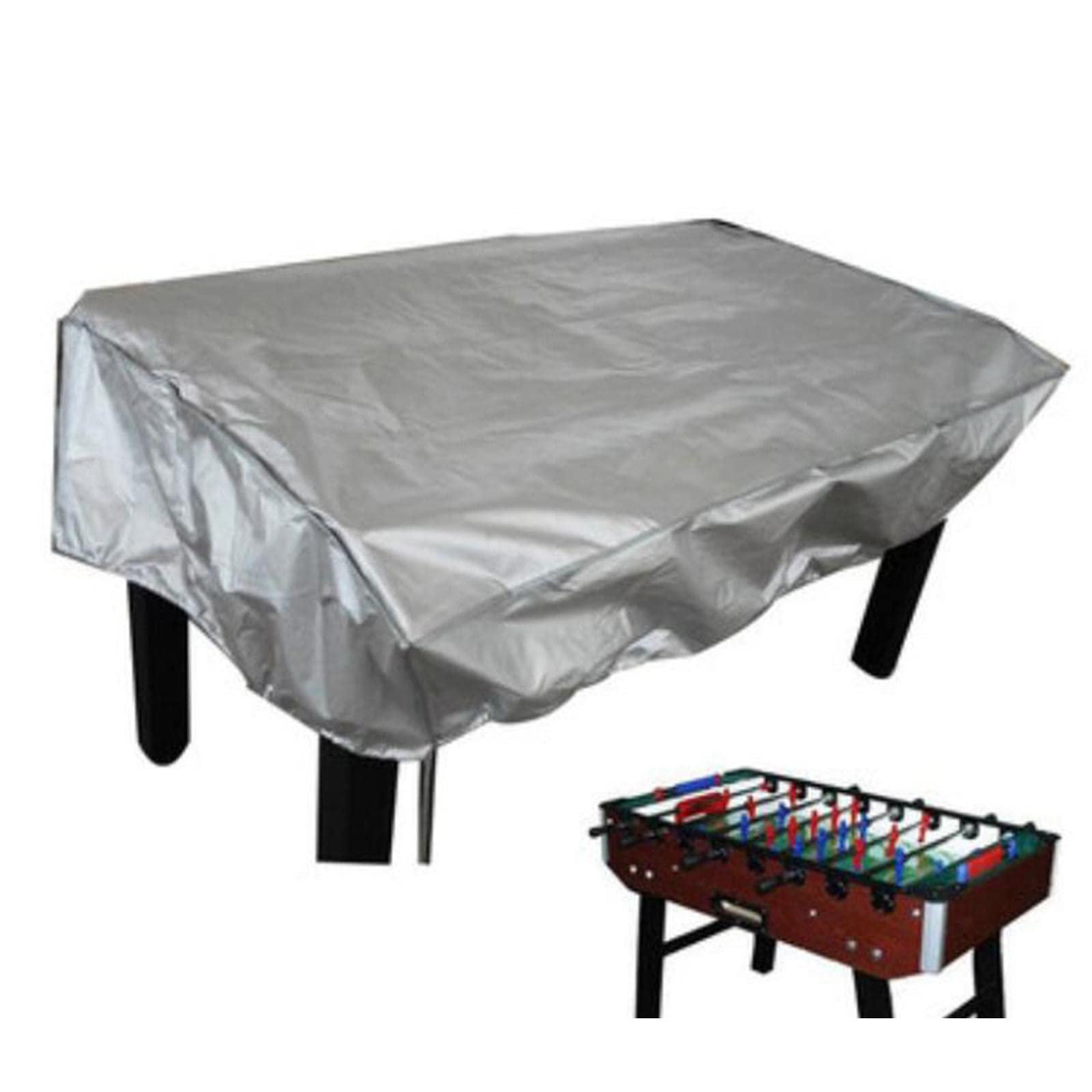 Fancyes Outdoor Foosball Table Cover, Cover, Heavy Duty Waterproof Soccer Cover, Dustproof Table Cover for Game Room, Silver