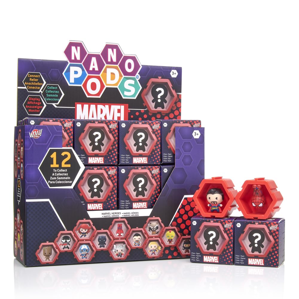 Wow Stuff Collectible Nano Pods Inspired by Marvel - Collect and Connect - Includes 1 Surprise Character