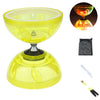 Diabolo Chinese Yoyo Set ,Triple Bearing Diabolo Chinese Yo-yos Juggling Toys with Colorful LED Diabolo with Diablo Sticks, Diabolo String&Net Bag