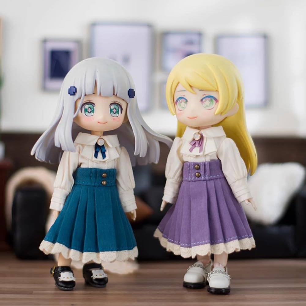niannyyhouse 1/12 BJD OB11 Doll Clothes White Long-Sleeved Shirt Skirt Doll Dressup (Black)
