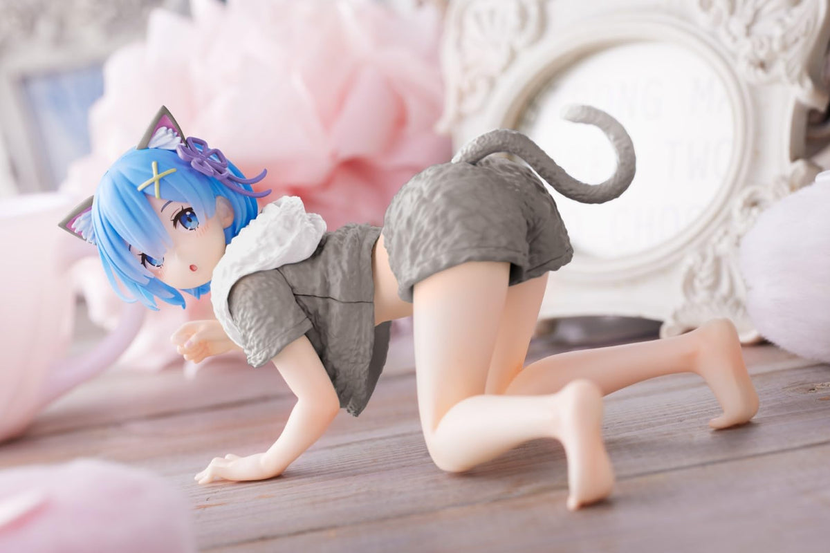 Zero Starting Life in Another World Desktop Cute Figure - Rem (Cat Roomwear Ver.)