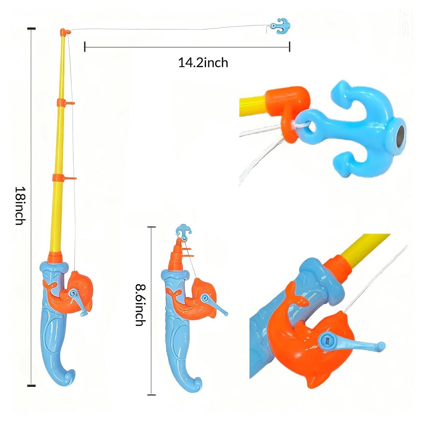 Magnetic Fishing Game Pool Toys for Kids, Water Table Bathtub Toy Fishing with Inflatable Pool, Water Bath Pool Outdoor Toys for Kids Outdoor Indoor
