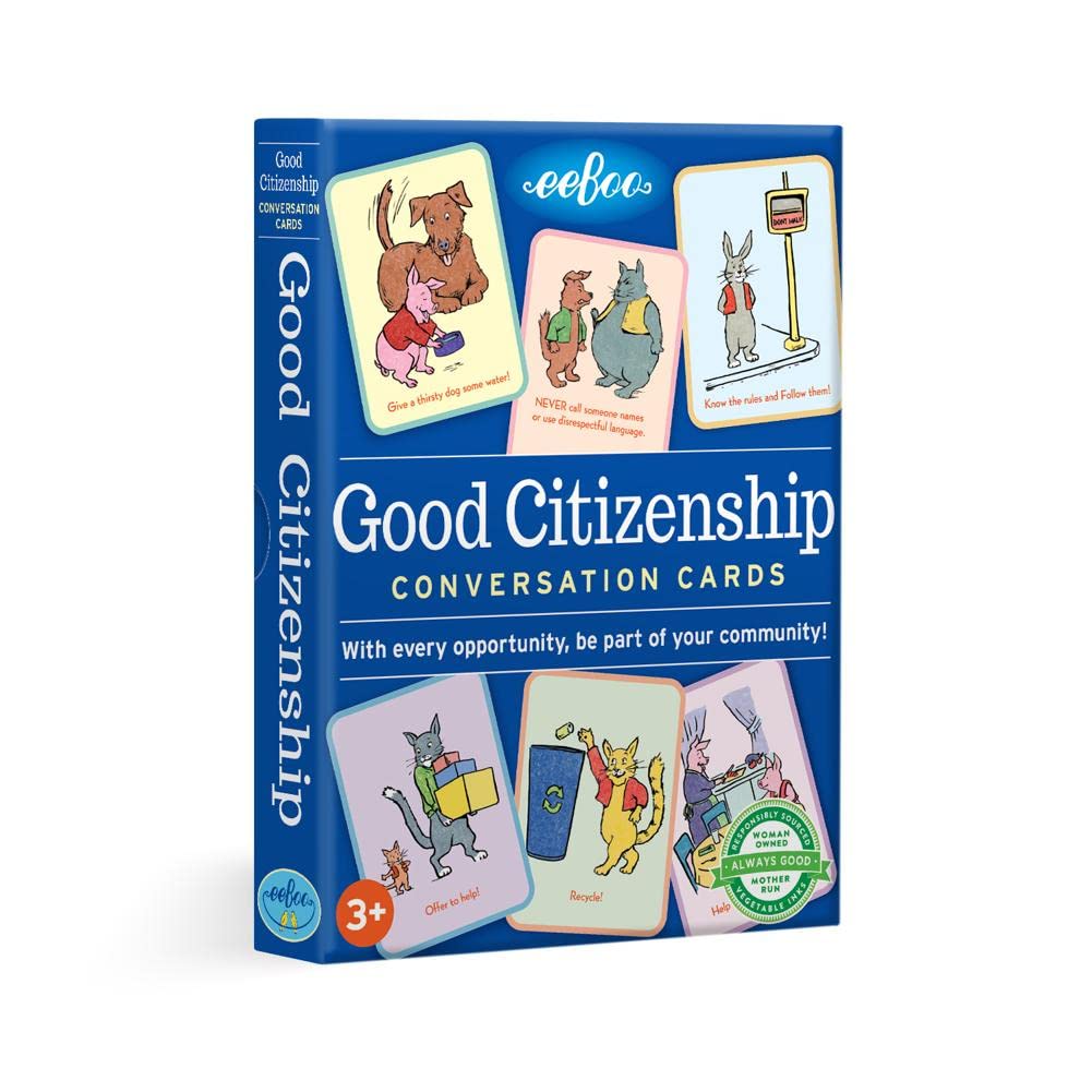 eeBoo: Good Citizenship Conversation Flash Cards, Encourages and Teaches Children How to Be Part of Their Community, Whether Family, School, or