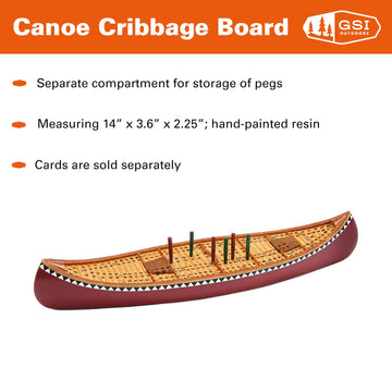 Outside Inside - Hand Painted Canoe Cribbage Board