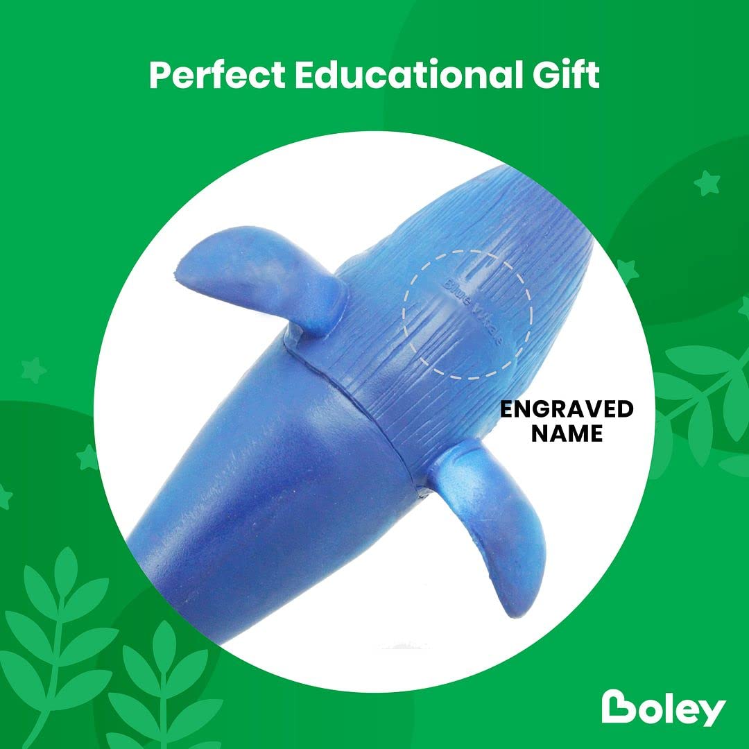 Boley Great Sea Creatures 8-Pack: 7-10" Soft Plastic Ocean Animal Figurines - Realistic Shark, Whale, Dolphin Toys - Educational & Sensory Playset