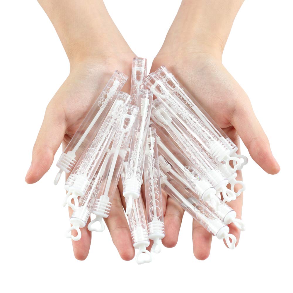 150 Piece Mini White Heart Bubble Wand Party Favors,Perfect for Wedding,Engagement,Anniversary,Valentine's