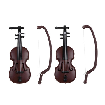 2Pcs Miniature Violin, Tiny Violin Mini Musical Instrument, Miniature Model Dollhouse, Furniture Crafts Ornament for Dollhouse Fairy Garden Decoration