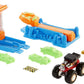 Hot Wheels Monster Trucks Launch & Bash Playset with Launcher, 4 Crushed Cars, 1 1:64 Scale Monster Truck, Landing Zone for Stunting, Crashing Action