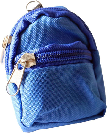 Blue Mini Doll Backpack School Bag Model Dollhouse School Accessory for 1/6 Scale Dollhouse Decor,Simulation Mini Bag Model,Photography Props Keys