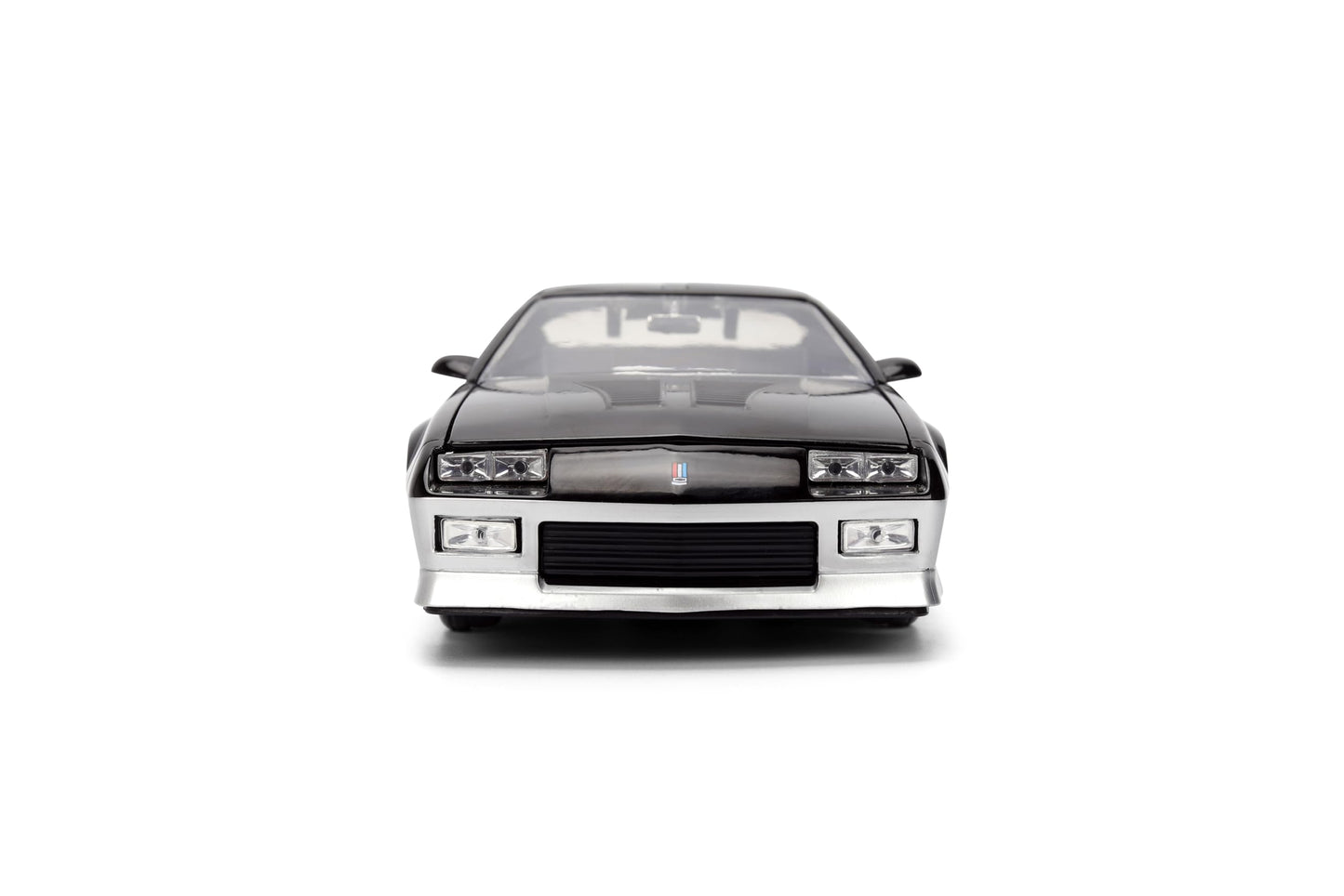 Jada Toys Bigtime Muscle 1:24 1985 Chevy Camaro Mickey Thompson Die-cast Car - Opening Doors, Hood, Trunk, Rubber Tires(Glossy Black/Silver)