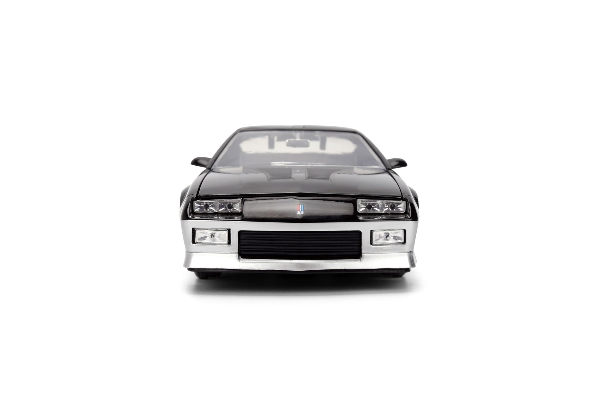 Jada Toys Bigtime Muscle 1:24 1985 Chevy Camaro Mickey Thompson Die-cast Car - Opening Doors, Hood, Trunk, Rubber Tires(Glossy Black/Silver)
