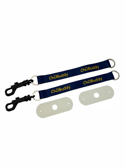 Chubuddy Navy Sublimated Chewy Holders Set of (2) - Durable, Safe, and Washable Chew Toy Tethers for Sensory Kids, Autism, ADHD, and Oral Motor Needs
