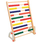 Constructive Playthings Giant Standing Wooden Abacus for Kids, Oversized Wood Counting Frame with 100 Bright Beads, Ages 12 Months+