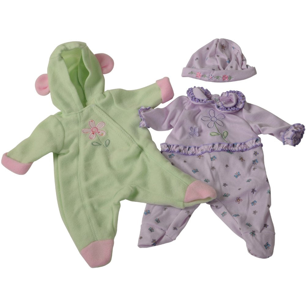 Constructive Playthings CP Toys 16 inch Dark Skin Baby Doll Dress and Play Collection with 6 Outfits and Accessories