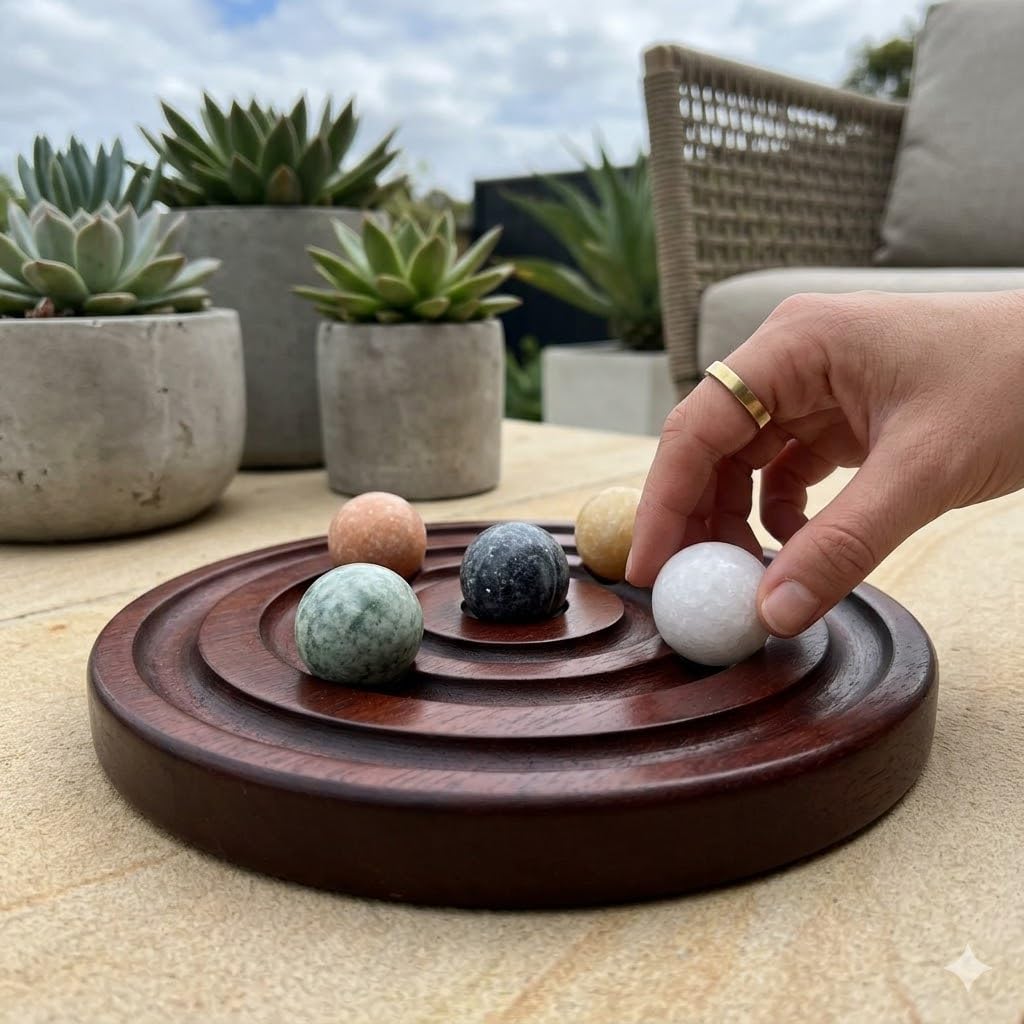 Solitaire Game Marbles Set of 5 -Multi Color