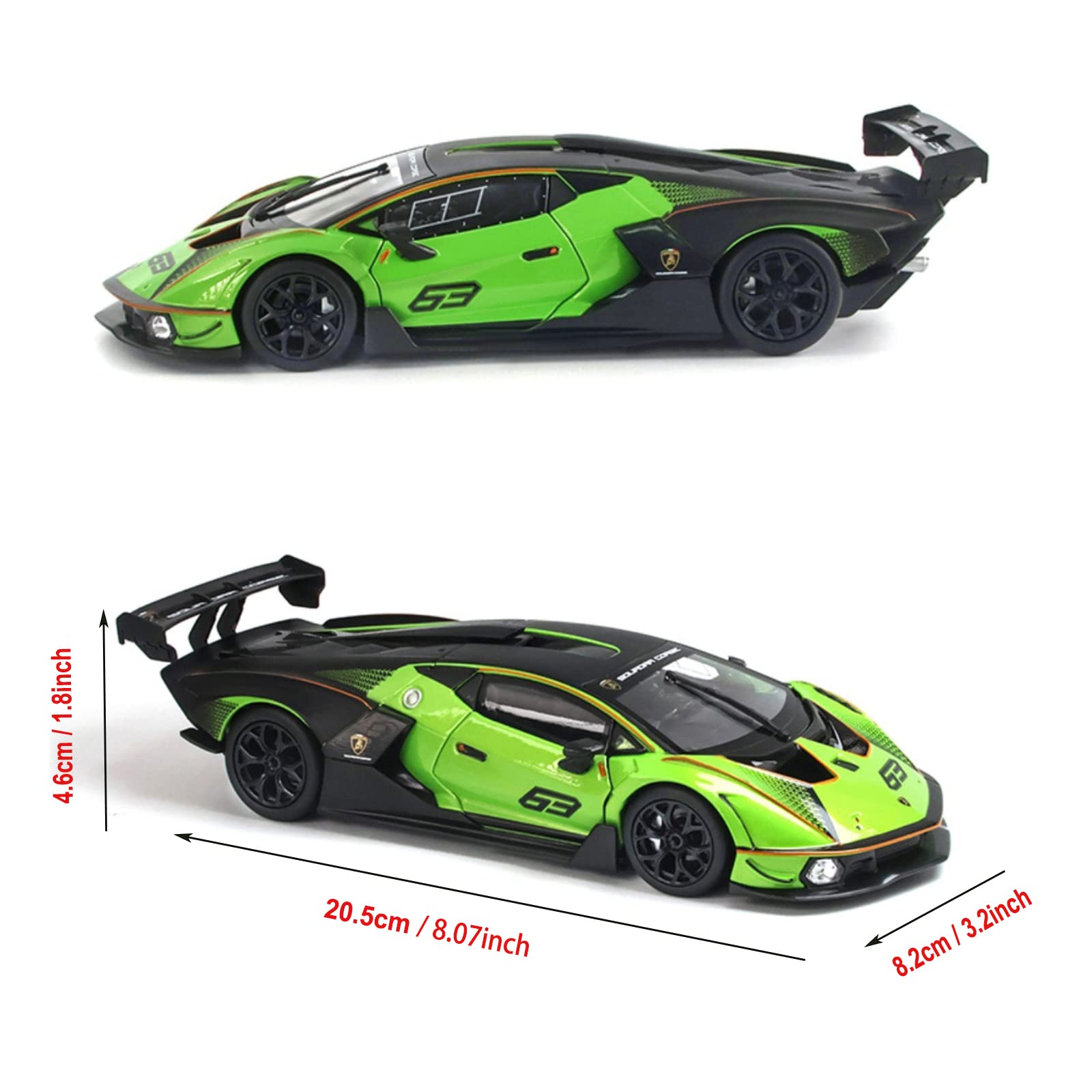 HTLNUZD 1/24 Racing Car Alloy Model for Lamborghini Essenza Scv12 1:24 Luxury Vehicle Die Cast Collectible Gift
