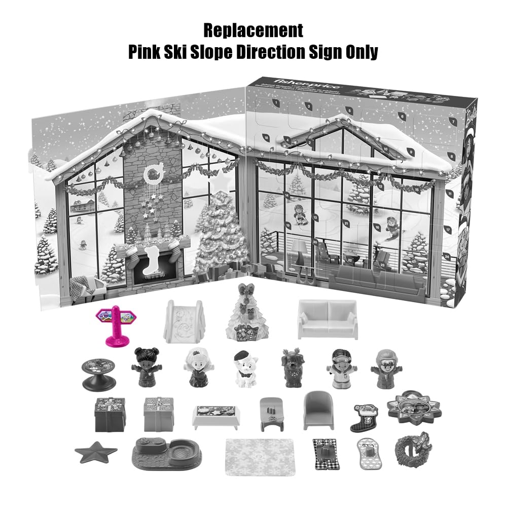 Replacement Part for Fisher-Price Little People Playset - HMK85 ~ Pink Ski Slope Direction Sign ~ Inspired by Barbie Doll Little-People Dollhouse ~